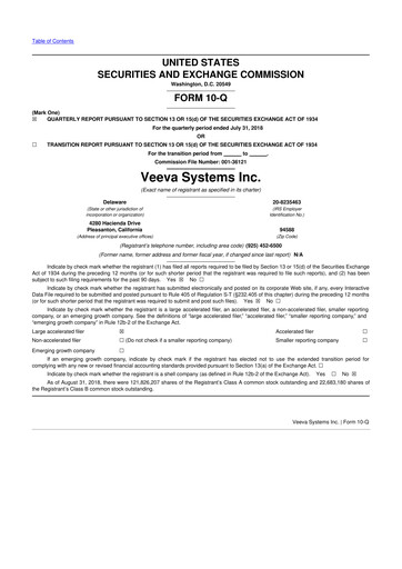 Vorschaubild Veeva Systems 10-Q Quartalsbericht 2019 