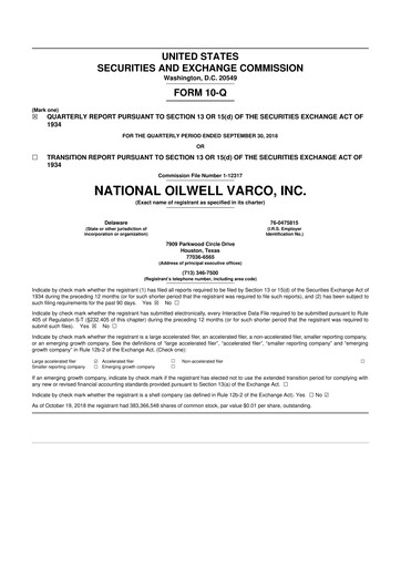 Thumbnail NOV 10-Q Quarterly Report FY2018 