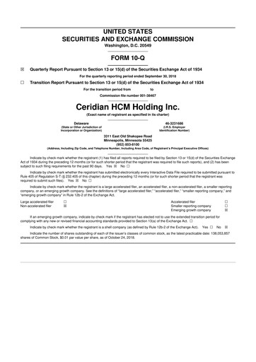 Thumbnail Dayforce 10-Q Quarterly Report FY2018 