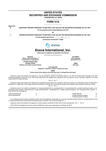 Thumbnail Enova International
 10-Q Quarterly Report FY 