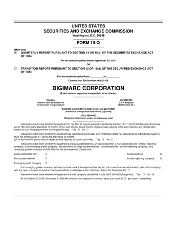 Thumbnail Digimarc
 10-Q Quarterly Report FY2018 