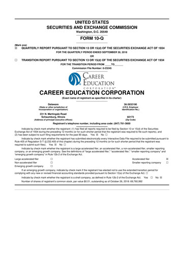 Miniature Perdoceo Education 10-Q Rapport trimestriel 2018 