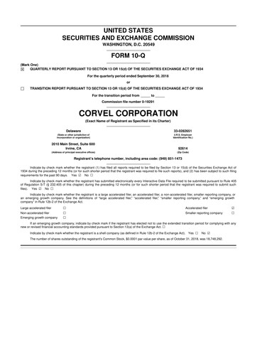 Thumbnail CorVel Corporation
 10-Q Quarterly Report FY2019 