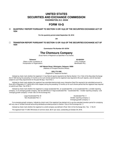 Thumbnail Chemours
 10-Q Quarterly Report FY 