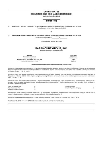Thumbnail Paramount Group 10-Q Quarterly Report FY2018 