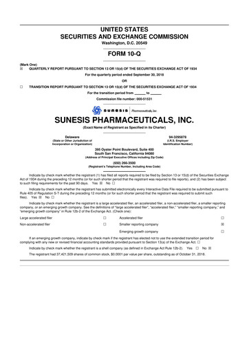 Vorschaubild Viracta Therapeutics 10-Q Quartalsbericht 2018 
