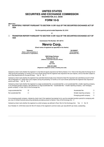 Thumbnail Nevro
 10-Q Quarterly Report FY 