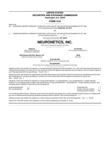 Thumbnail Neuronetics 10-Q Quarterly Report FY2018 
