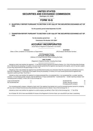 Thumbnail Accuray 10-Q Quarterly Report FY2019 