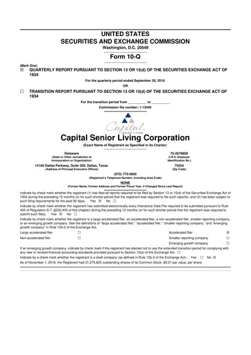 Thumbnail Sonida Senior Living 10-Q Quarterly Report FY2018 