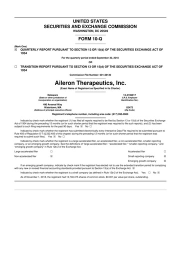 Thumbnail Rein Therapeutics 10-Q Quarterly Report FY2018 