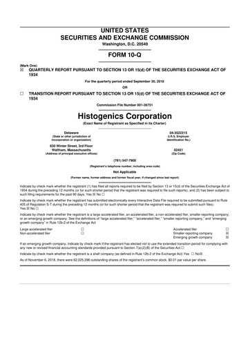 Vorschaubild Ocugen 10-Q Quartalsbericht 2018 