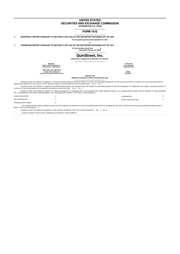 Thumbnail QuinStreet
 10-Q Quarterly Report FY 