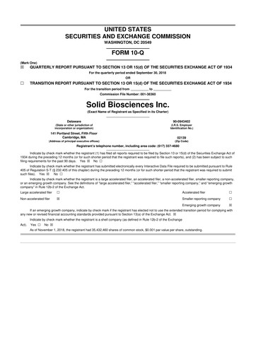 Thumbnail Solid Biosciences
 10-Q Quarterly Report FY 