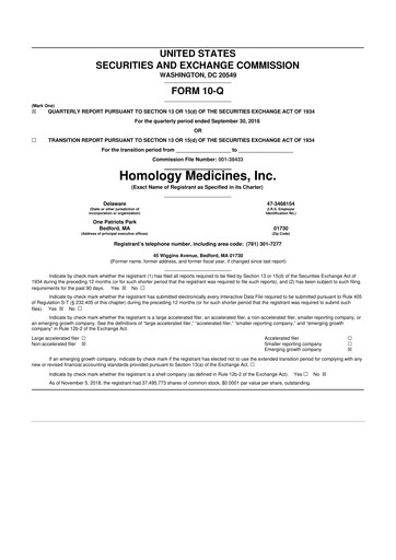 Vorschaubild Q32 Bio 10-Q Quartalsbericht 2018 