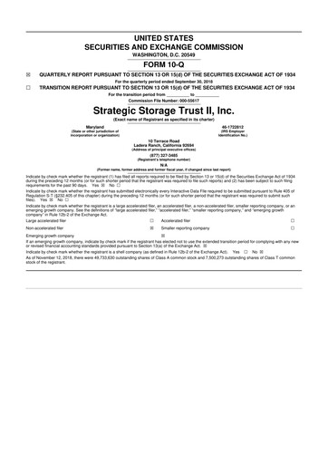 Thumbnail SmartStop Self Storage REIT 10-Q Quarterly Report FY2018 