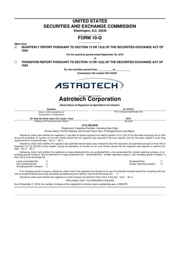 Thumbnail Astrotech 10-Q Quarterly Report FY2019 