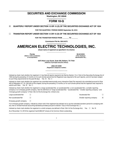 Thumbnail Stabilis Solutions 10-Q Quarterly Report FY2018 