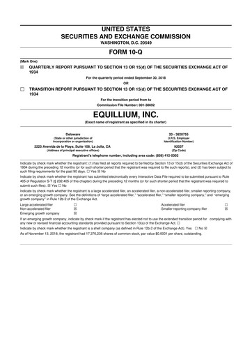 Thumbnail Equillium 10-Q Quarterly Report FY2018 