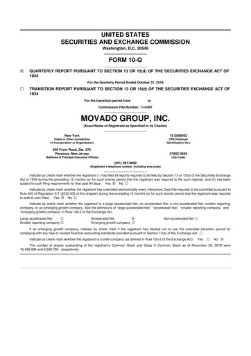 Vorschaubild Movado Group 10-Q Quartalsbericht 2019 