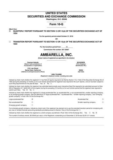Thumbnail Ambarella 10-Q Quarterly Report FY2019 