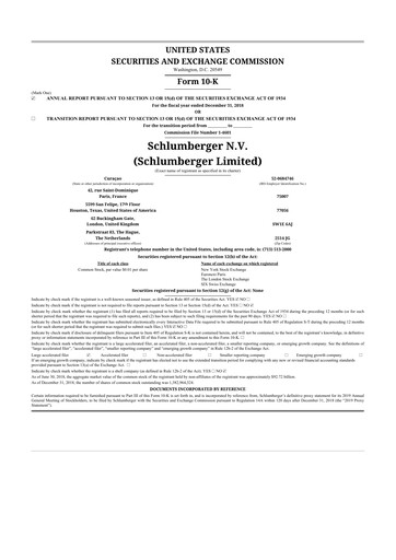 Thumbnail SLB (Schlumberger) 10-K Annual Report 2018