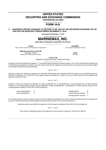 Thumbnail MarineMax 10-Q Quarterly Report FY2019 
