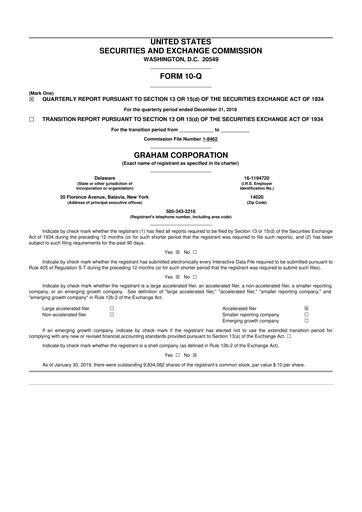 Thumbnail Graham Corporation
 10-Q Quarterly Report FY2019 