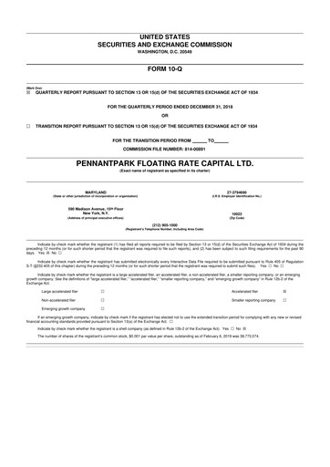 Thumbnail PennantPark Floating Rate Capital Ltd.
 10-Q Quarterly Report FY 