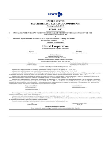 Thumbnail Hexcel
 10-K Annual Report 2018