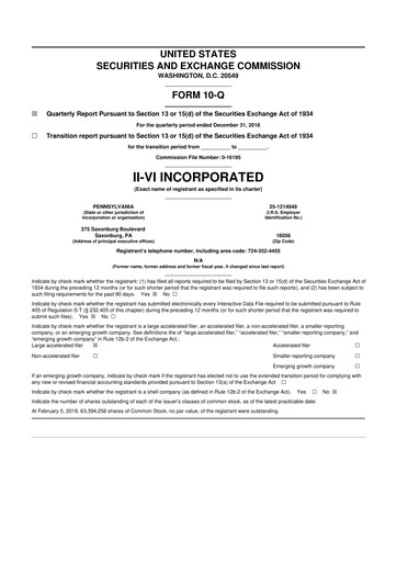 Thumbnail Coherent Corp. 10-Q Quarterly Report FY2019 