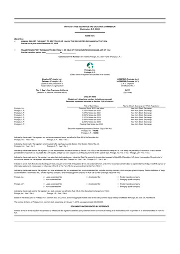 Thumbnail Prologis 10-K Annual Report 2018