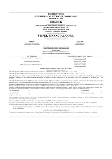 Thumbnail Stifel
 10-K Annual Report 2018