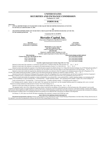 Thumbnail Hercules Capital
 10-K Annual Report 