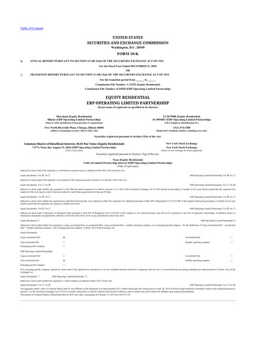 Thumbnail Equity Residential
 10-K Annual Report 