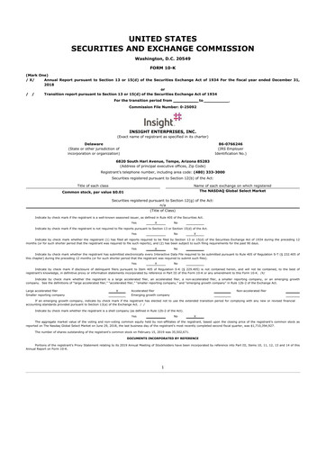 Thumbnail Insight Enterprises
 10-K Annual Report 2018