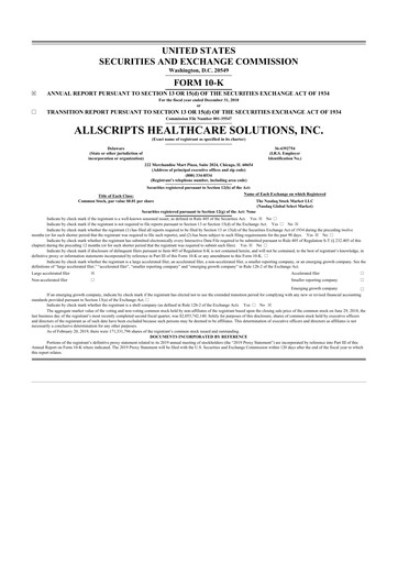 Thumbnail Veradigm 10-K Annual Report 2018