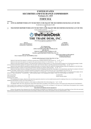 Thumbnail The Trade Desk
 10-K Annual Report 2018
