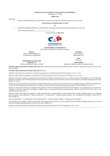 Thumbnail CrossAmerica Partners 10-K Annual Report 2018