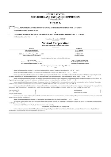 Thumbnail Navient 10-K Annual Report 2018