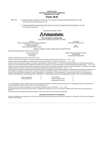 Thumbnail PotlatchDeltic
 10-K Annual Report 2018