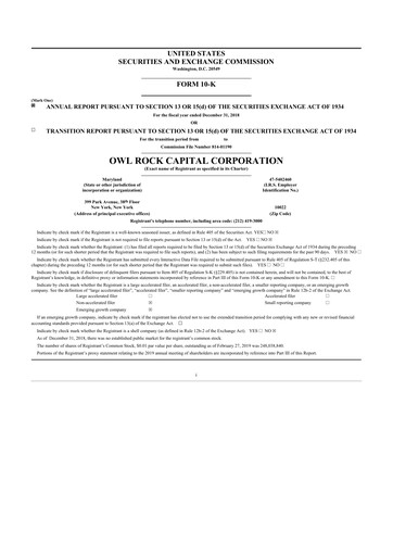 Thumbnail Blue Owl Capital Corporation 10-K Annual Report 