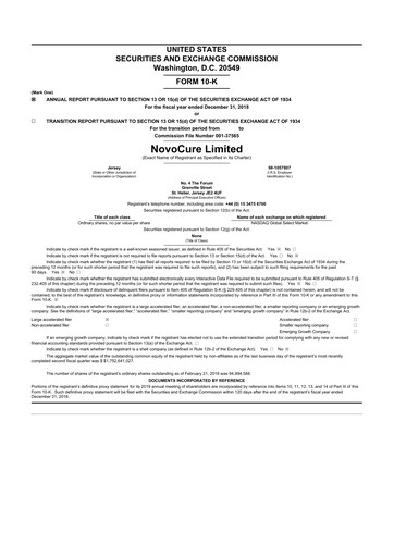 Thumbnail Novocure
 10-K Annual Report 2018