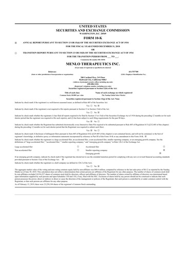 Thumbnail VYNE Therapeutics 10-K Annual Report 2018