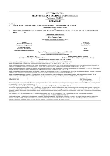 Thumbnail CarGurus 10-K Annual Report 2018