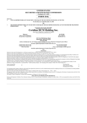 Thumbnail Dayforce 10-K Annual Report 2018