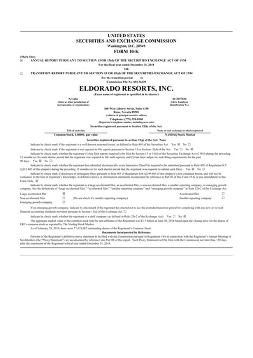 Thumbnail Caesars Entertainment
 10-K Annual Report 2018