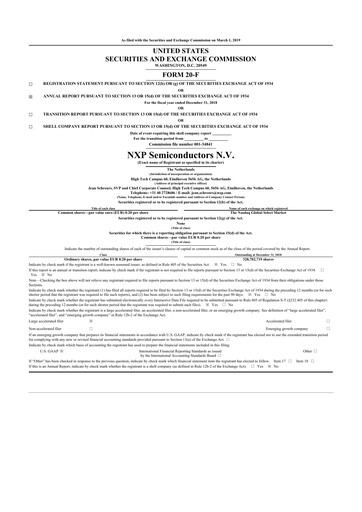 Thumbnail NXP Semiconductors 20-F Annual Report 2018