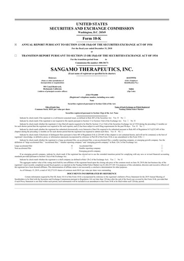 Thumbnail Sangamo Therapeutics
 10-K Annual Report 2018
