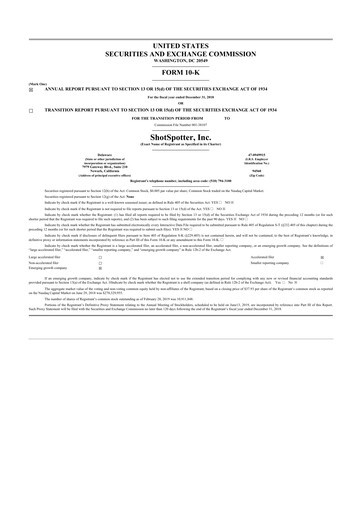 Thumbnail SoundThinking 
 (ShotSpotter) 10-K Annual Report 2018